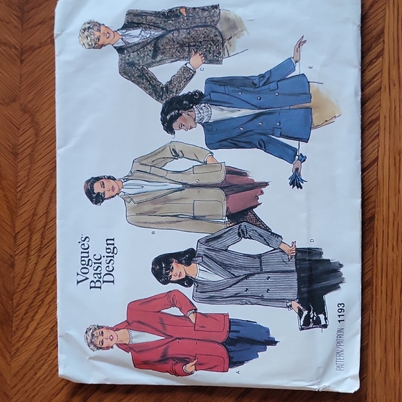 Vintage Vogue's Basic Design Jacket Pattern # 1193 - Size 8 - Picture 1 of 4